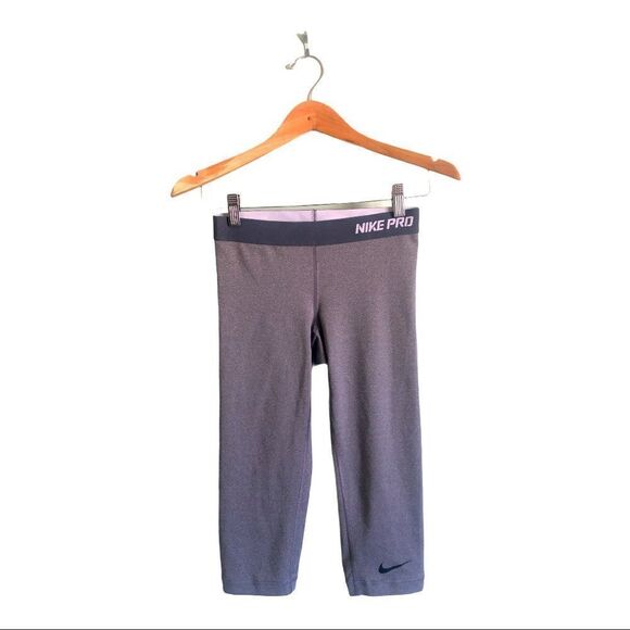 Nike Pro DriFit Cropped Gray Leggings XS - Picture 1 of 7